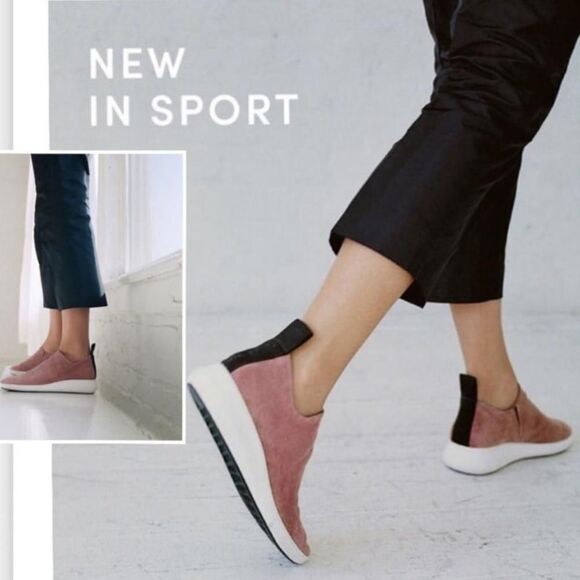 Via Spiga Pink Suede Marlow Slip-On Sneakers Size